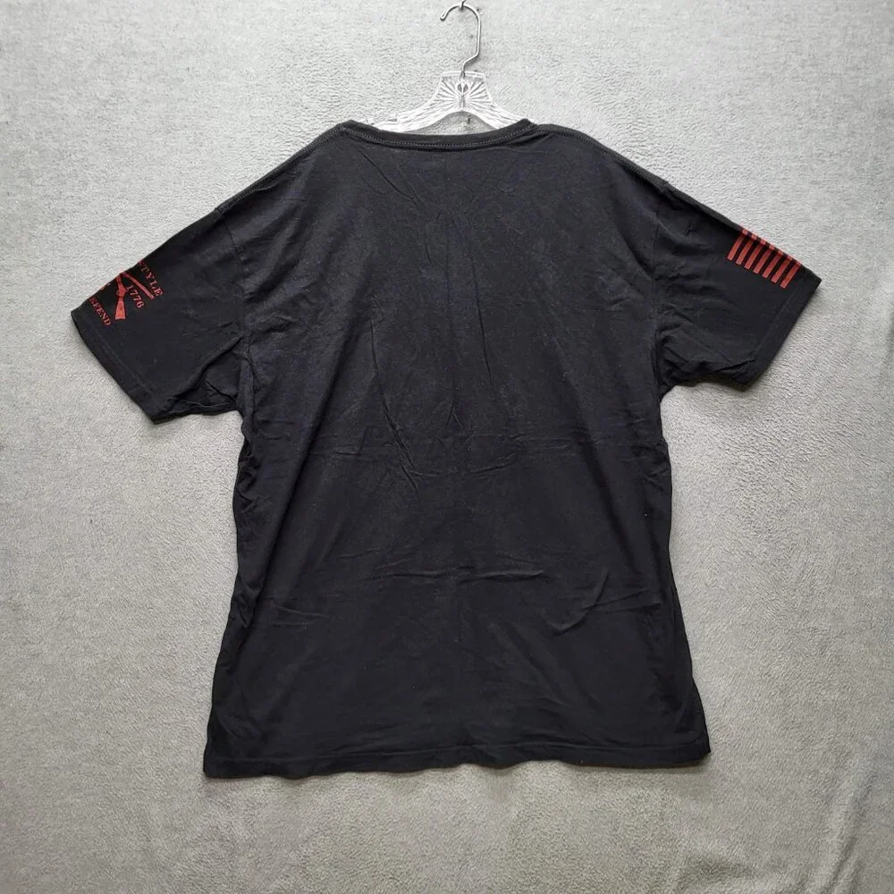 Grunt Style Men Shirt 2XL Black Graphic‎ Print Flag Biohazard Logo Short